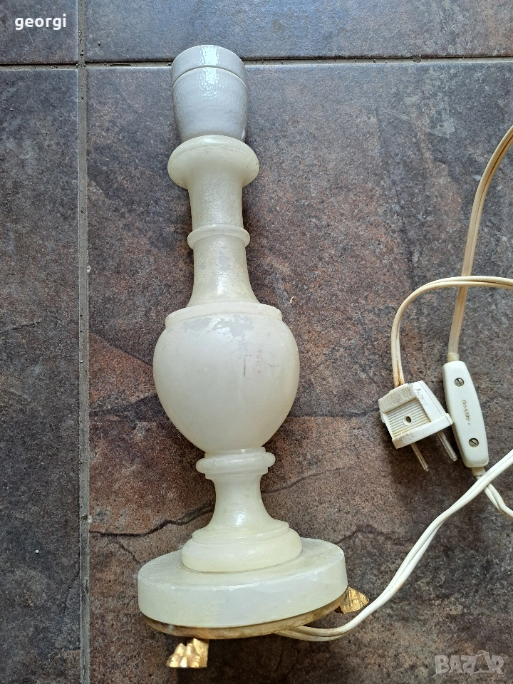 ретро италианска настолна лампа от алабастър 32/3, снимка 1