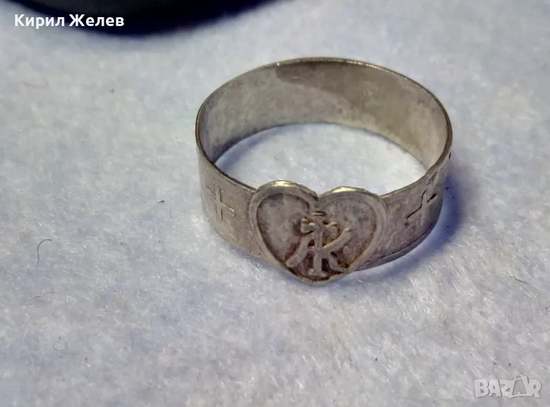 СТАРИНЕН ГРЪЦКИ ПРАВОСЛАВЕН ПРЪСТЕН ОКСИДИРАНО СРЕБРО ВИСОКА ПРОБА РЯДКА РЪЧНА ИЗРАБОТКА 49229, снимка 1