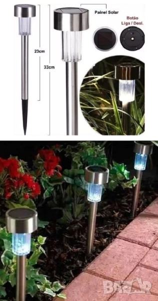 Комплект от 6 броя соларни градински LED лампи , снимка 1