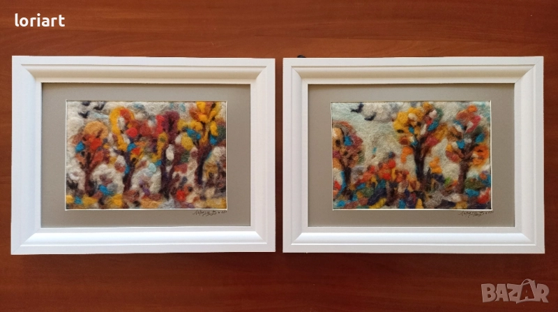 Златна есен/вълнена живопис/плъст, снимка 1