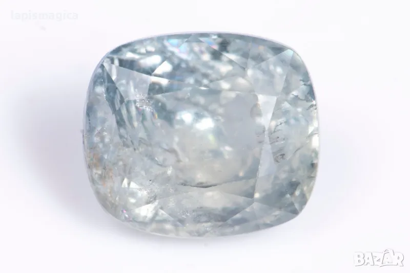 Зелен сапфир 2.63ct нетретиран cushion шлифовка, снимка 1