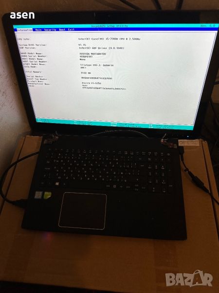 продавам лаптоп Acer Aspire E5-575-5445 с Intel® Core™ i5-7200U 2.50 GHz, снимка 1