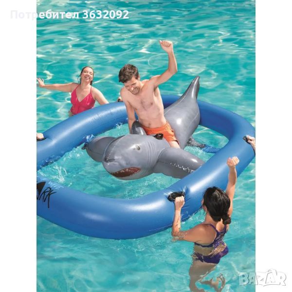 Надуваема играчка за плуване “Акула” 310 х 213 см, снимка 1