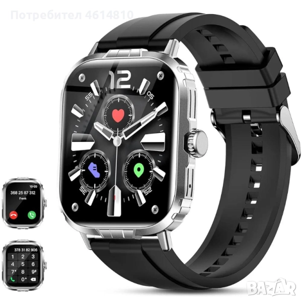 ПРОМОЦИЯ!LAOYABB Смарт часовник за мъже и жени, 2.01" метален, снимка 1