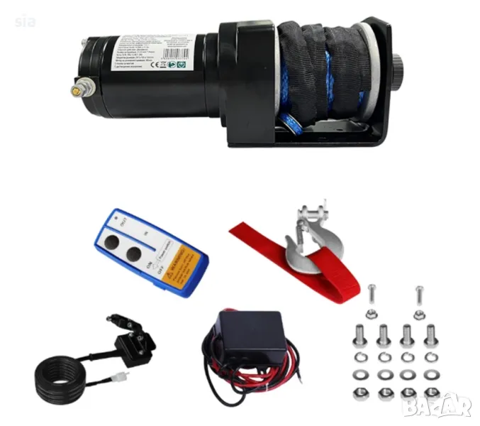 Електрическа лебедка с дистанционно и стойка  за монтаж , снимка 1