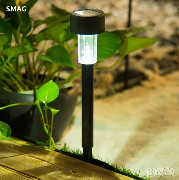 Слънчев соларен фенер лампа черен 23см S_1117764, снимка 1