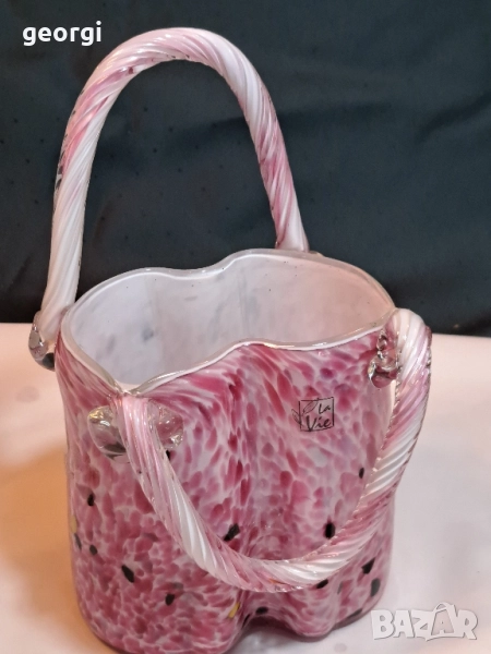 уникална арт ваза от цветно стъкло 11/6, снимка 1