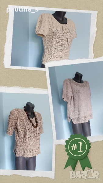 Три различни броя / Винтидж! Памучна блуза тип туника от плетена дантела , снимка 1