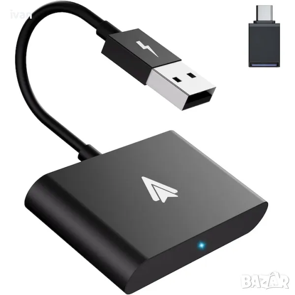Безжичен адаптер за кола с Android, автоматично свързване, 5 GHz WiFi, Plug and Play, Google Voice, снимка 1