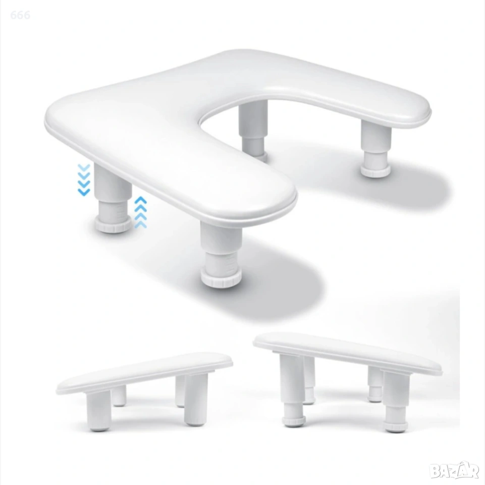 Подложка за ръце за маникюр, buyya, ергономичен U-образен дизайн, регулируема височина, бяла, снимка 1