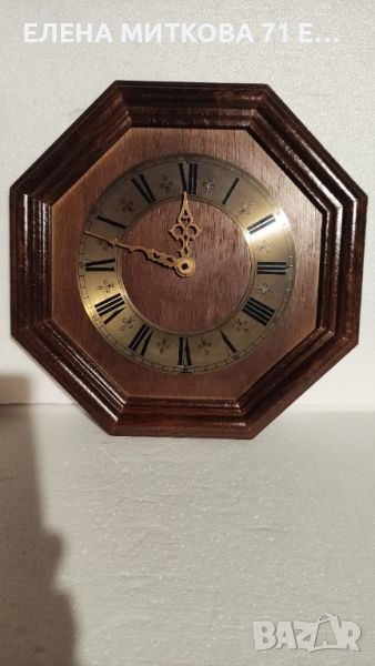 Германски стенен часовник от дърво и месинг, снимка 1