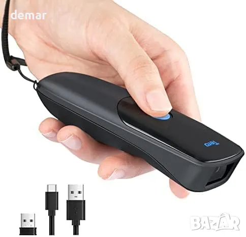 Tera 2D мини Bluetooth баркод скенер 1D 2D QR безжичен преносим USB, 1300, снимка 1