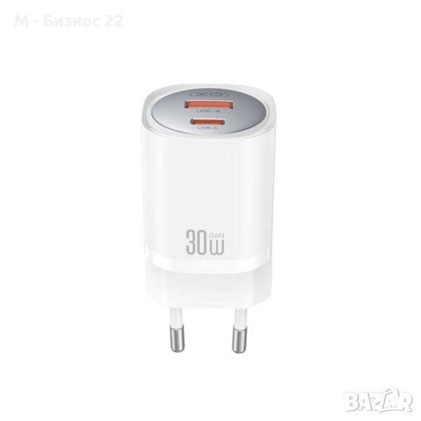 Зарядно за телефон CE21, стенно, PD 33W, 1 x USB-C + 1 x USB бяло – XO, снимка 1