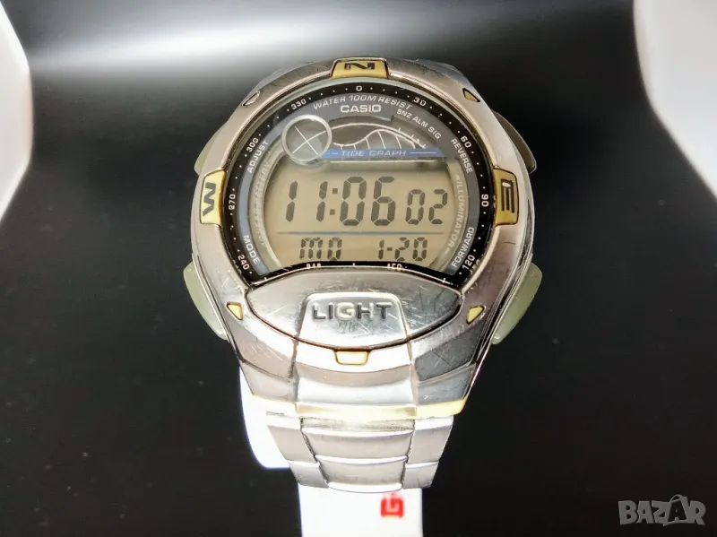 *ПЛОВДИВ* Мъжки часовник Casio W-753 с метален безел и каишка от неръждаема стомана stainless steel, снимка 1