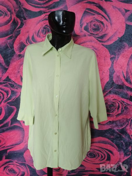 Светло зелена дамска риза с 3/4 ръкав 2ХЛ, снимка 1