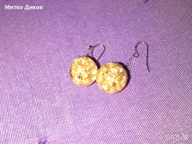 Обеци тип топка ефектни перлени, снимка 1