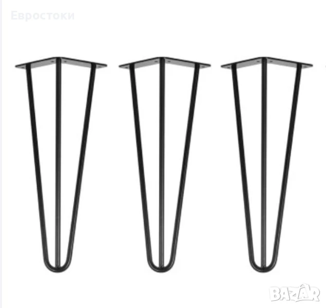 Мебелен крак тип паяк 40 см. Пакет от 3 броя. Черен, снимка 1