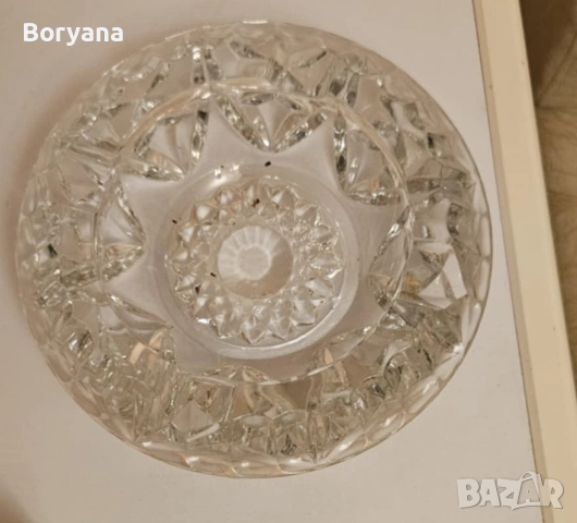 стар кристален пепелник, снимка 2 - Други - 52427361