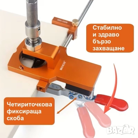 Пробивен комплект за отвори на мебелни панти, 35 мм., снимка 6 - Бормашини - 52662273