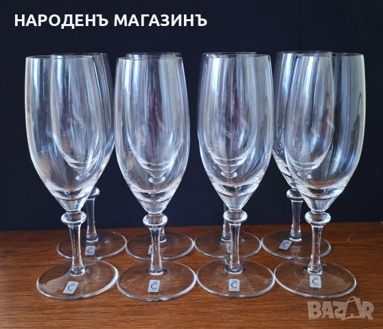 CHRISTINENHUTTE – Нов немски сервиз чаши за бяло вино и шампанско - 8 броя , снимка 2 - Други ценни предмети - 53124794