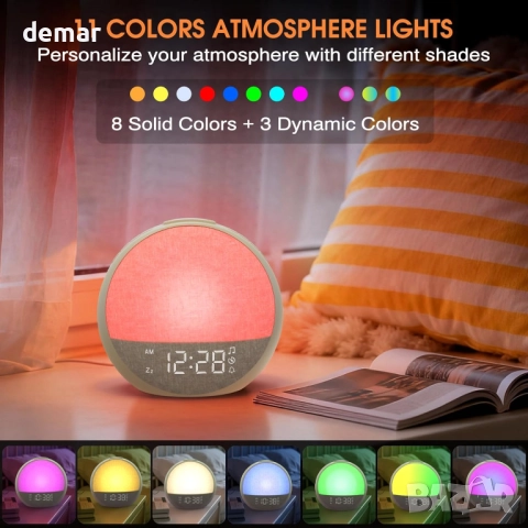 APUZOM Дигитален нощен часовник с будилник за деца, за хора с тежък сън (бежов), снимка 4 - Други - 52637320