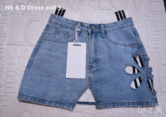 Дамска къса дънкова пола атрактивен модел , снимка 6 - Поли - 50073704