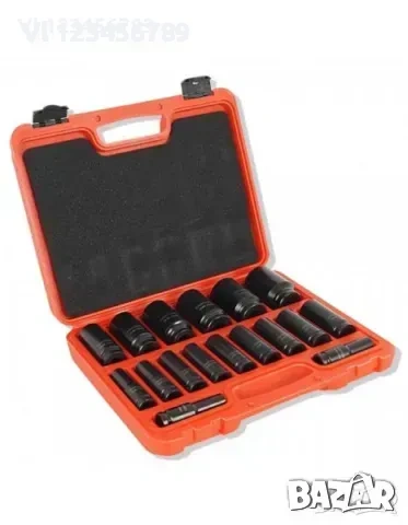 Ковани ударни вложки 1/2" удължени (10-36мм.) 16 бр. к-т | Partner, снимка 2 - Гедорета - 53865142