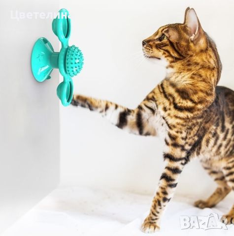 Интерактивна въртяща се играчка за котки вятърна мелница, снимка 3 - Други - 45795649
