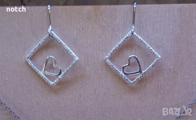 Сребърни обеци, снимка 2 - Обеци - 49770578