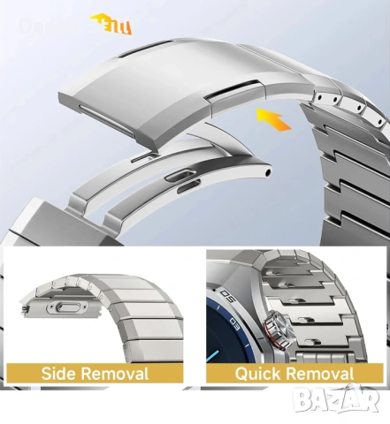 Оригинални 1:1 титаниеви каишки за Huawei Watch GT6 Pro Luxury Quick Release , снимка 5 - Каишки за часовници - 54073709