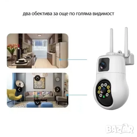 Външна WiFi камера с два обектива 10MP, снимка 3 - IP камери - 49270983