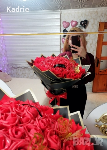 Вечен букет от 50 рози 