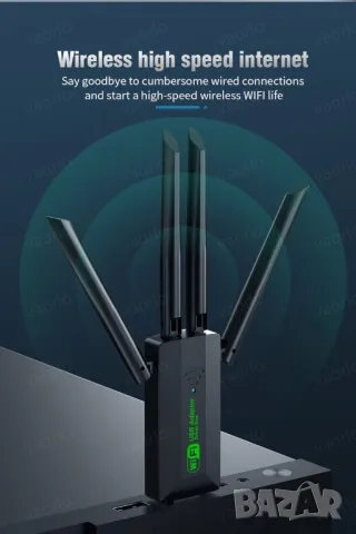 1200Mbps WiFi USB 3.0 безжичен адаптер двучестотен 2.4G+5Ghz 802.11AC интернет за компютър лаптоп, снимка 7 - Кабели и адаптери - 47075048