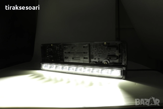 Рамка за Номер с Вграден LED Бар 20" 100W – Бяла/Оранжева Габаритна Светлина, снимка 8 - Аксесоари и консумативи - 52790060