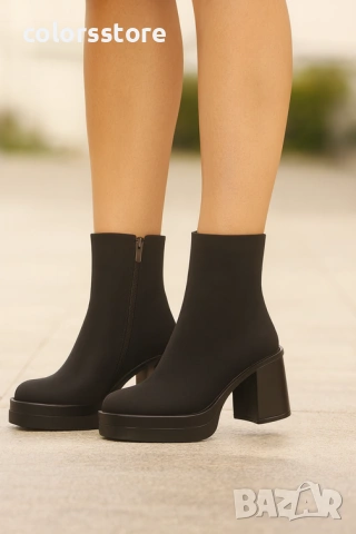 Боти на ток - черен набук - BVC10 , снимка 2 - Части - 53044059