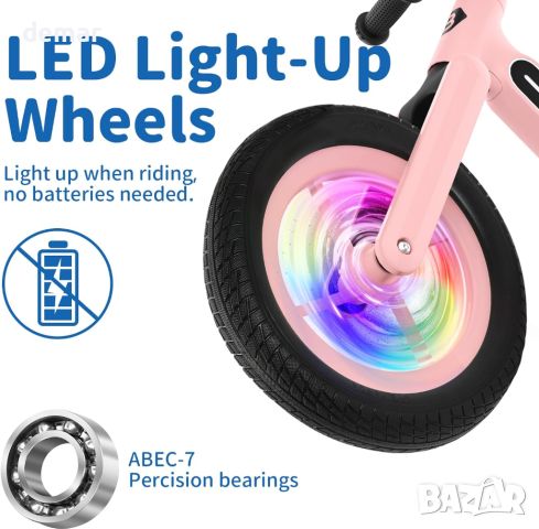 12-инчов детски велосипед за балансиране BELEEV със светещи колела и рамка, 2-6 години, снимка 3 - Детски велосипеди, триколки и коли - 46295631