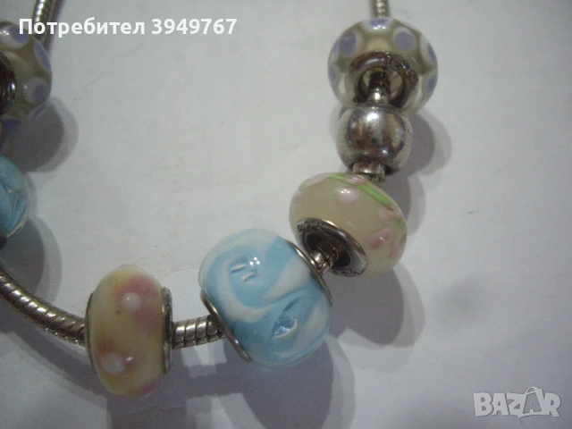 Сребърна гривна-пандора., снимка 2 - Гривни - 51410692