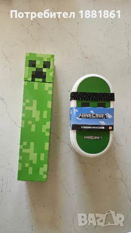 Нови Minecraft Green Бутилка Creeper 650мл и кутия за храна/обяд Майнкрафт, снимка 7 - Други - 46945396