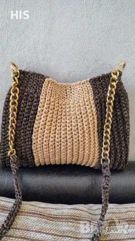 Луксозни плетени дамски чанти, ръчно изработени, с дълга дръжка за през рамо, , снимка 8 - Чанти - 40479121