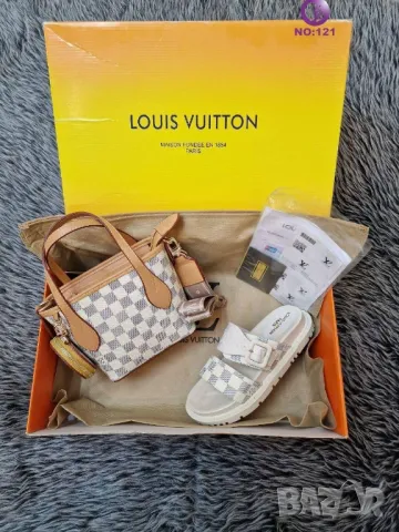 дамски чехли и чанта louis vuitton , снимка 1 - Чанти - 46936135