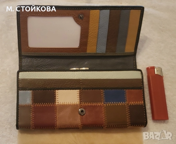 Голям кожен портфейл - естествена кожа, снимка 3 - Портфейли, портмонета - 51623227