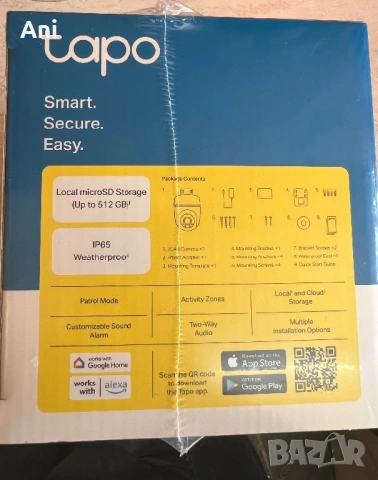 Външна WI-FI камера за видеонаблюдение TAPO 1080p, снимка 4 - IP камери - 53726616
