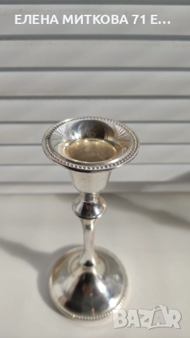 Двойка елегантни посребрени свещници, снимка 6 - Декорация за дома - 53396848