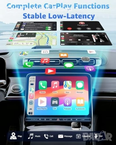 Нов Безжичен адаптер за CarPlay и Android Auto USB/USB-C Mini кола автомобил, снимка 3 - Друга електроника - 54279627