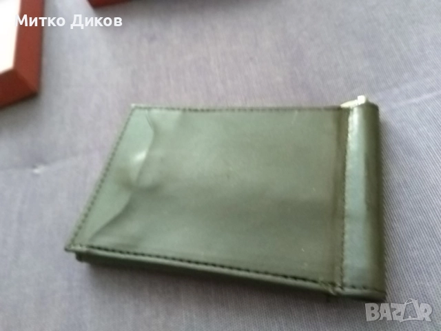 Щипка кожена за пари и документи на ЕСКО нова 115х75 мм, снимка 4 - Портфейли, портмонета - 51721730