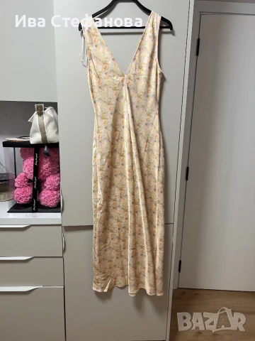 Разкошна нова дълга ежедневно елегантна нежен флорален принт цветя , снимка 2 - Рокли - 47281051