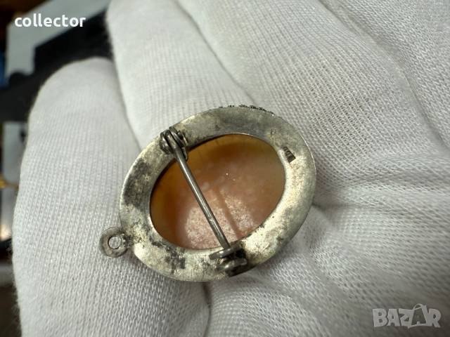 Стара сребърна камея / рапан / сребро. №7663, снимка 7 - Колиета, медальони, синджири - 52622173