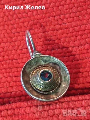 СТАРА СКЪПОЦЕННА СРЕБЪРНА ОБЕЦА СРЕБРО 925 със СИН ЦИРКОН РЪЧНА ИЗРАБОТКА с ЩЕМПЕЛ на МАЙСТОРА 43199, снимка 13 - Антикварни и старинни предмети - 49682608
