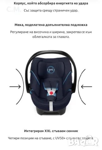 Стол за кола Cybex Aton 5 + Адаптори, снимка 9 - Столчета за кола и колело - 47154720