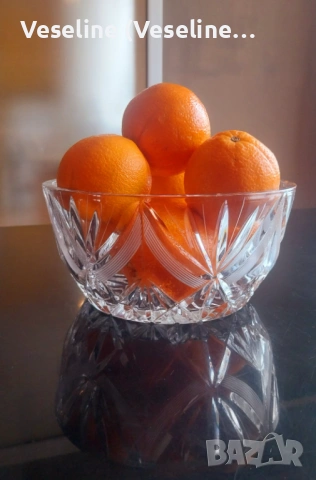 Кристална купа за плодове / декорация
